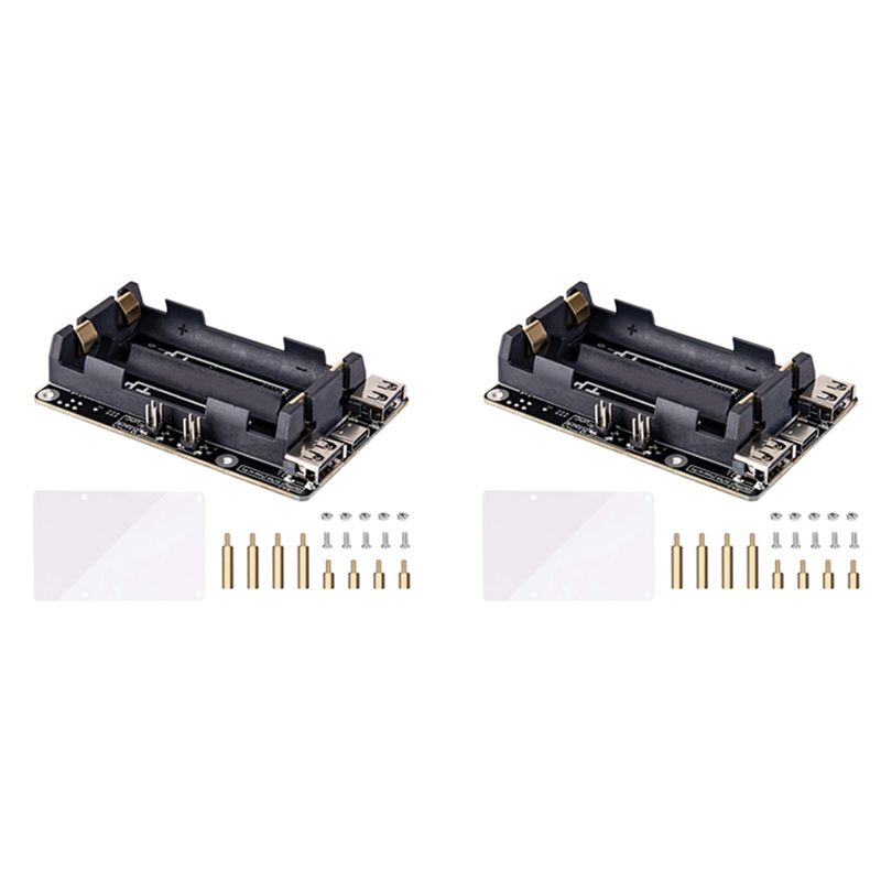 Raspberry Pi Uninterrupted Power Supply Ups 18650 - AA08-2X لـ Raspberry Pi 4، مزود
