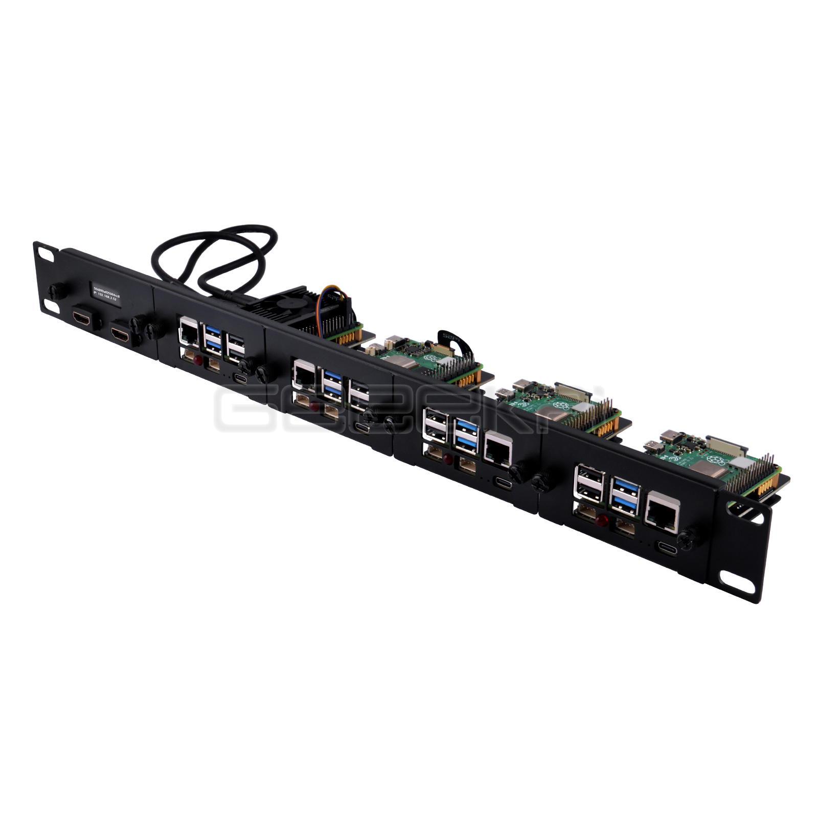 Raspberry Pi Rackmount 1U 19 Inch - مجموعة دعامة فولاذية مثبتة على حامل