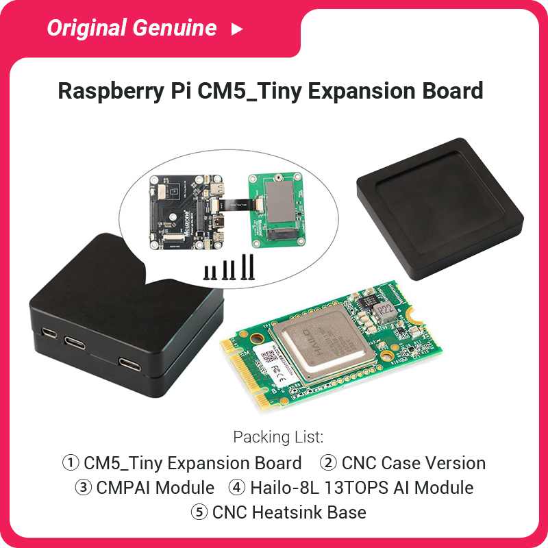 Raspberry Pi Ai Kit Hailo-8L - مجموعة كاملة من أدوات CM5 الصغيرة
