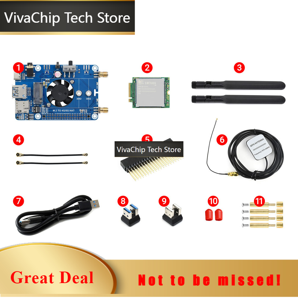 Raspberry Pi 4 8Gb Ram Kit - لوحة توسعة VivaChip Tech4G LTE GPS